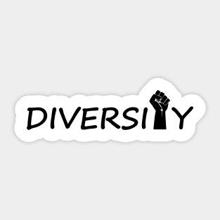 Diversity being creative typography design Sticker